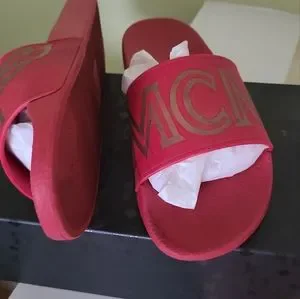 MCM slides size 43, Color red 43 IT / M Big Logo Rubber Slides Red | MCM ®JP main image 2